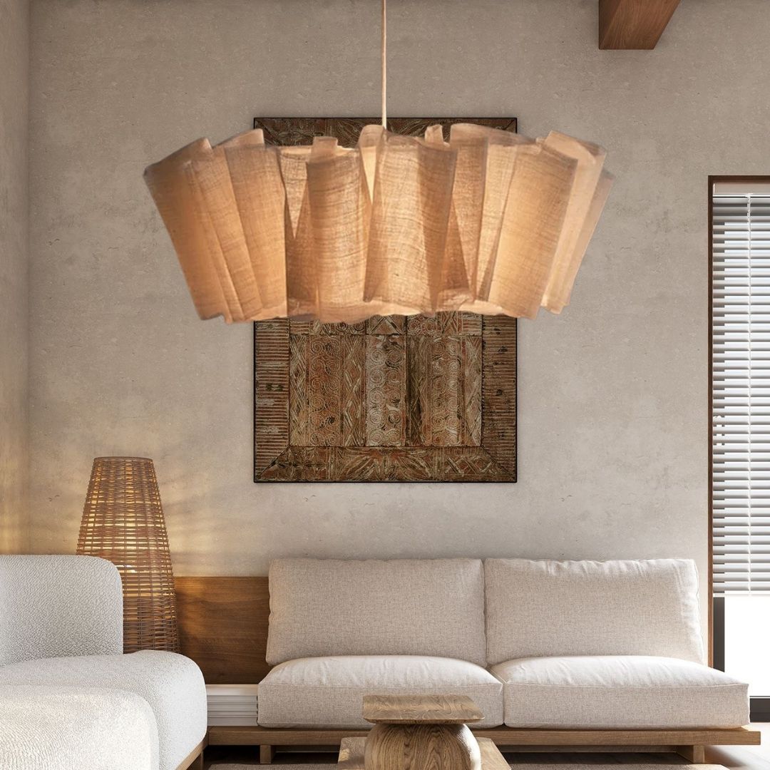 Lampa Wisząca Skandynawska z Plisowanym Abażurem - 5