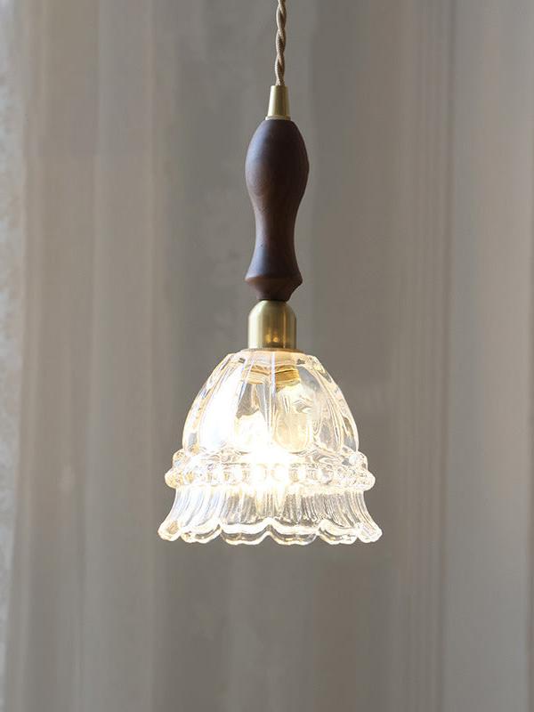 Lampa Wisząca Szklana w Kształcie Meduzy z Bursztynowym Kloszem - 6