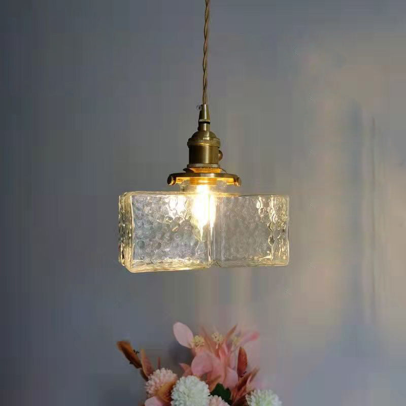 Lampa Wisząca Vintage ze Żebrowanego Szkła z Żelazną Ramą - 7