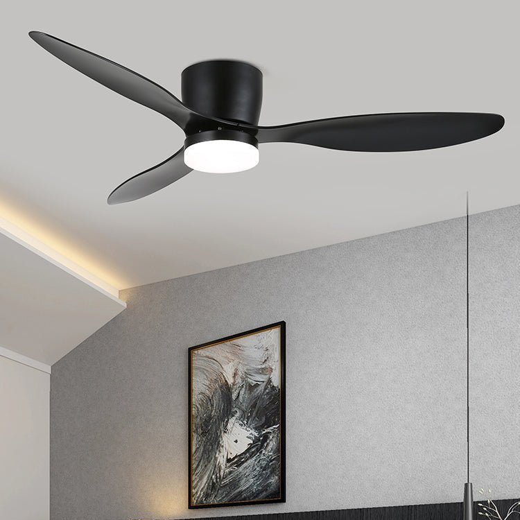 Wentylator Sufitowy z Oświetleniem LED Drewniane Łopatki - Model B – Czarny (łopatki ABS)