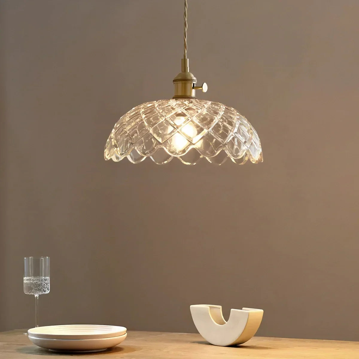 Lampa Wisząca Vintage ze Szklanym Kloszem i Regulowanym Przewodem - 10