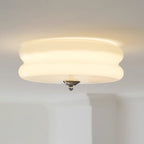 Lampa Sufitowa Art Deco ze Szklanym Kloszem i Oświetleniem LED - 5