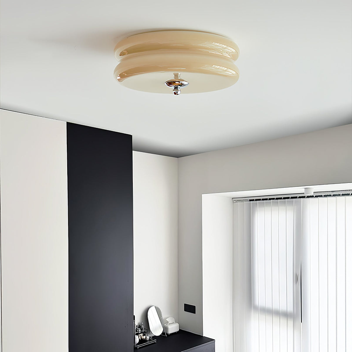 Lampa Sufitowa Art Deco ze Szklanym Kloszem i Oświetleniem LED - 9