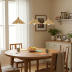 Lampa Wisząca Stożkowa w Paski z Mosiężnym Mocowaniem - 8
