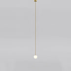 Lampa Wisząca Kula z Opalowym Kloszem - Mosiądz