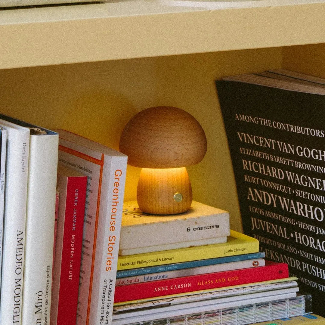 Lampa Stołowa Drewniana Ładowalna z Dotykowym Ściemnianiem - 2