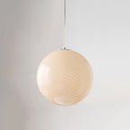 Lampa Wisząca Kula ze Szklanym Kloszem Ręcznie Dmuchanym - Żółty