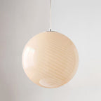 Lampa Wisząca Kula ze Szklanym Kloszem Ręcznie Dmuchanym - Żółty