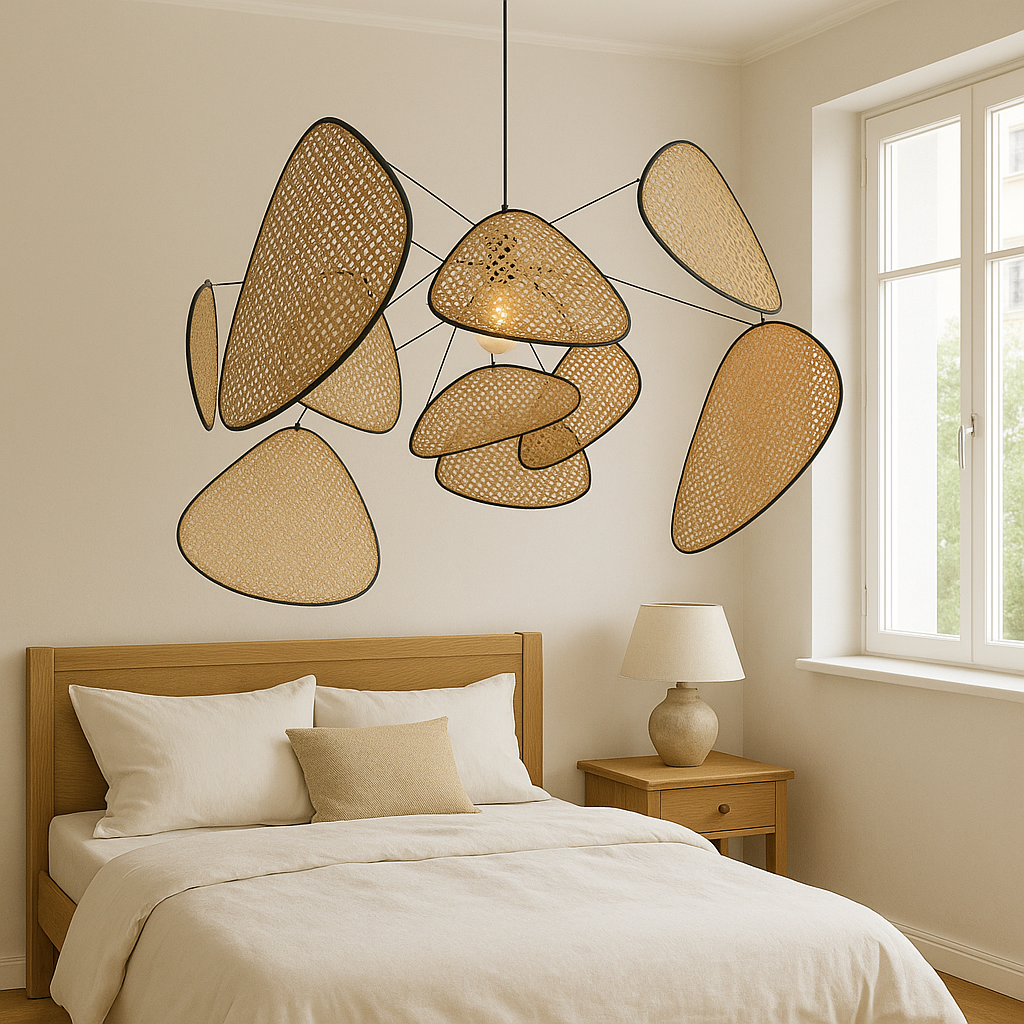 Lampa Wisząca z Plecionego Rattanu Skandynawska - 2