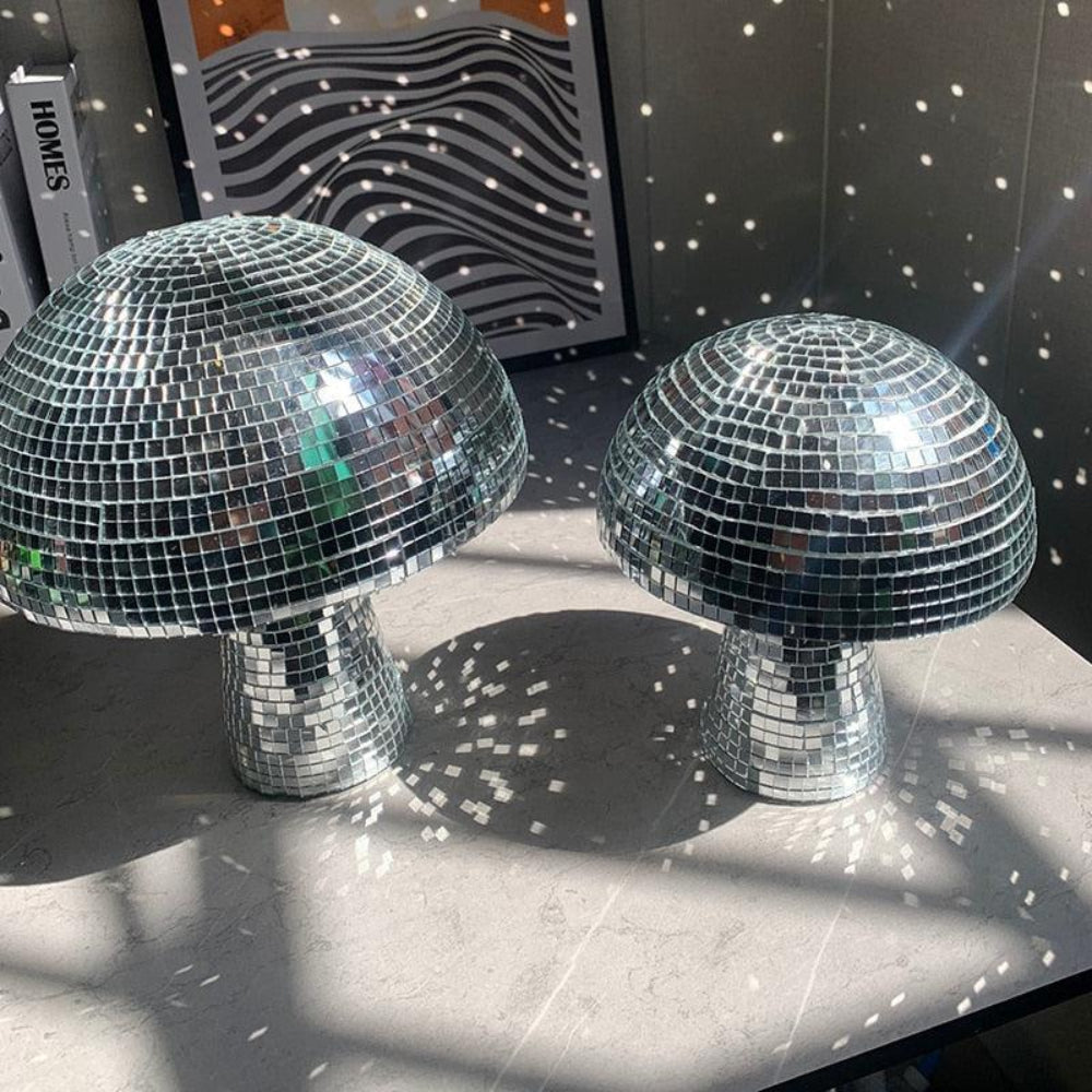 Dekoracja Ogrodowa Grzybek Retro z Lustrzanych Płytek Disco - 6
