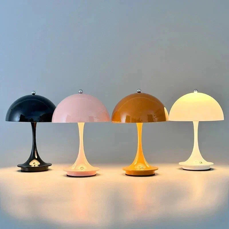 Lampa Stołowa Bezprzewodowa LED z Metalu i Szkła - 8