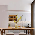 Lampa Wisząca Liniowa LED Drewniana Japandi