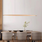 Lampa Wisząca Liniowa LED Drewniana Japandi - 9
