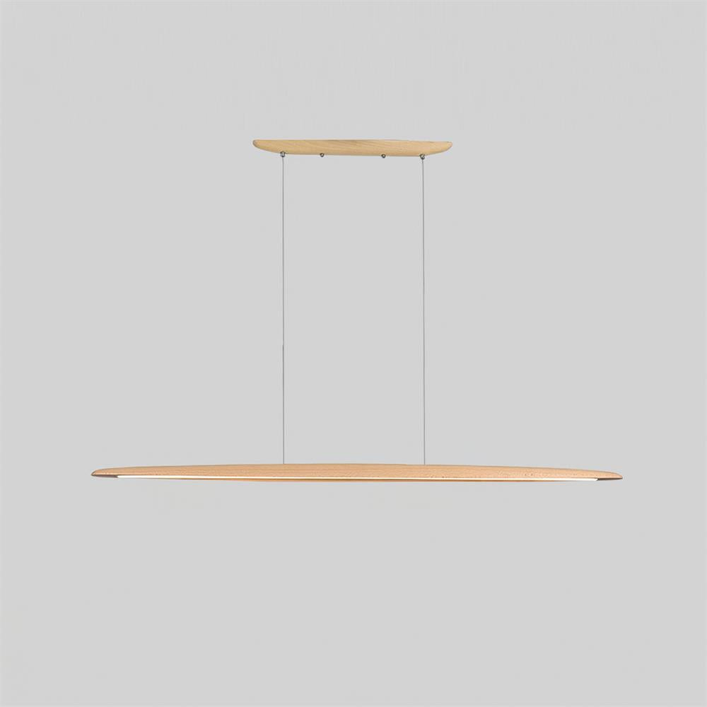 Lampa Wisząca Liniowa LED Drewniana Japandi - Drewno