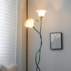 Lampa Podłogowa Kwiatowa z Białymi Kloszami - 8