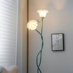 Lampa Podłogowa Kwiatowa z Białymi Kloszami - 9