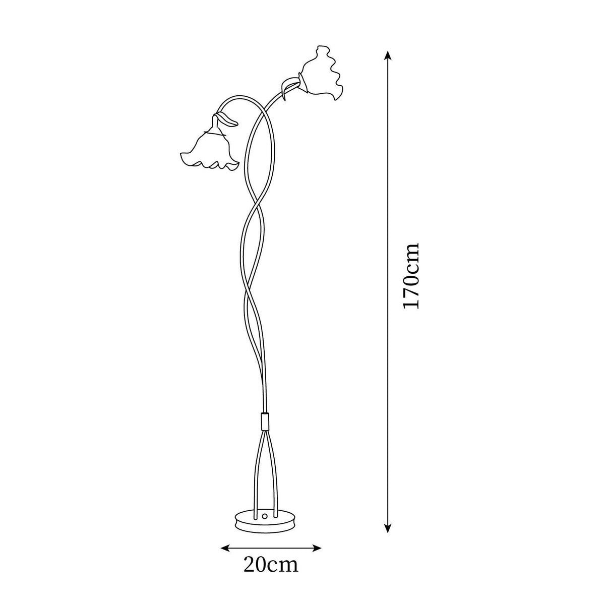 Lampa Podłogowa Kwiatowa z Białymi Kloszami - 5