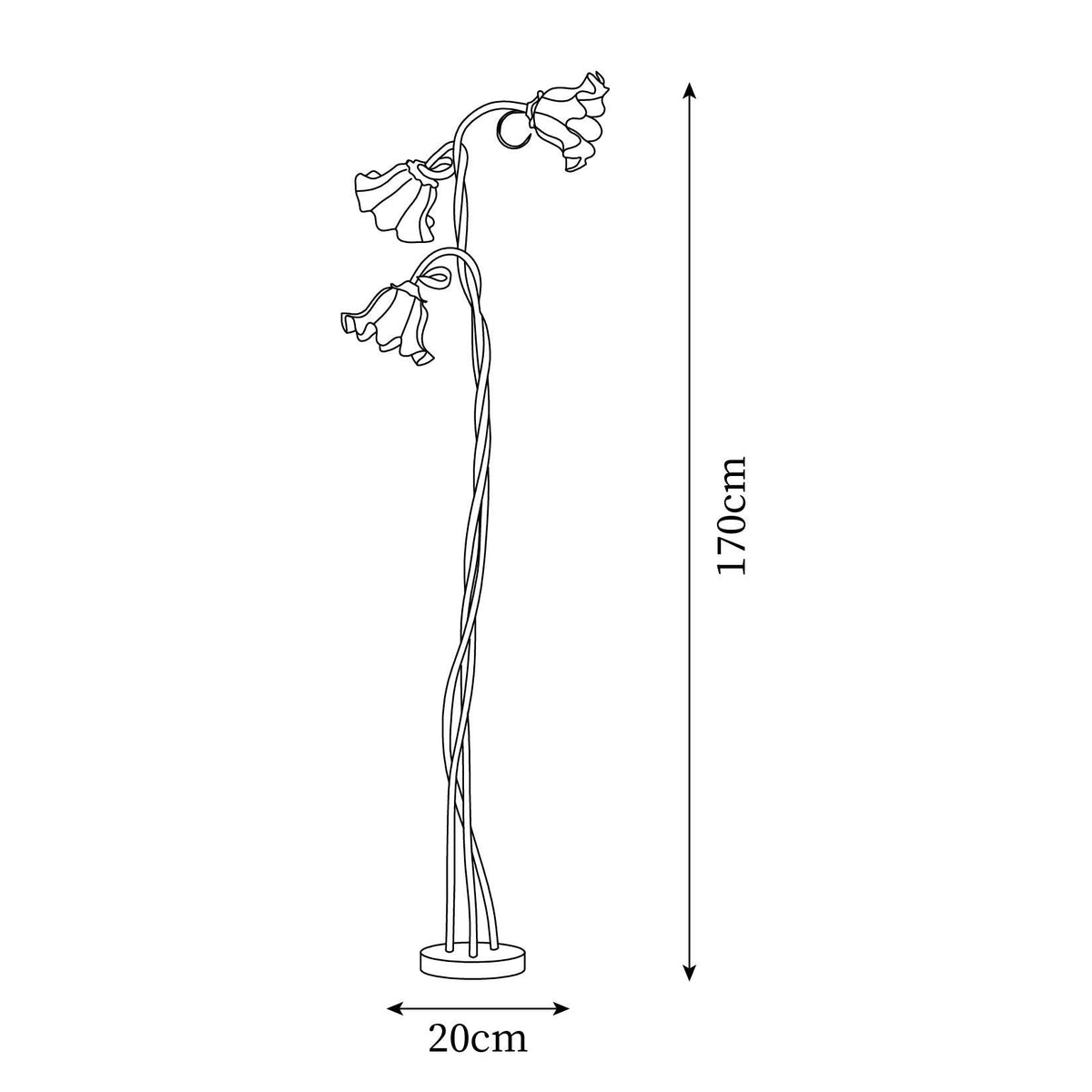 Lampa Podłogowa Kwiatowa z Białymi Kloszami - 6