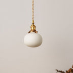 Lampa Wisząca Retro z Białym Ceramicznym Kloszem - 4