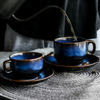 Filiżanka ze Spodkiem Ceramiczna Głęboki Błękit do Kawy i Espresso - 2