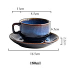 Filiżanka ze Spodkiem Ceramiczna Głęboki Błękit do Kawy i Espresso - 8
