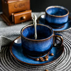 Filiżanka ze Spodkiem Ceramiczna Głęboki Błękit do Kawy i Espresso - 5