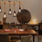 Lampa Wisząca Industrialna z Konopnym Sznurem - 6