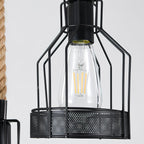 Lampa Wisząca Industrialna z Konopnym Sznurem - 9