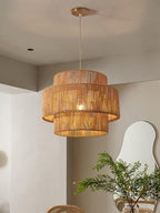 Lampa Wisząca Rattanowa z Abażurem z Liny Konopnej Japandi - 10