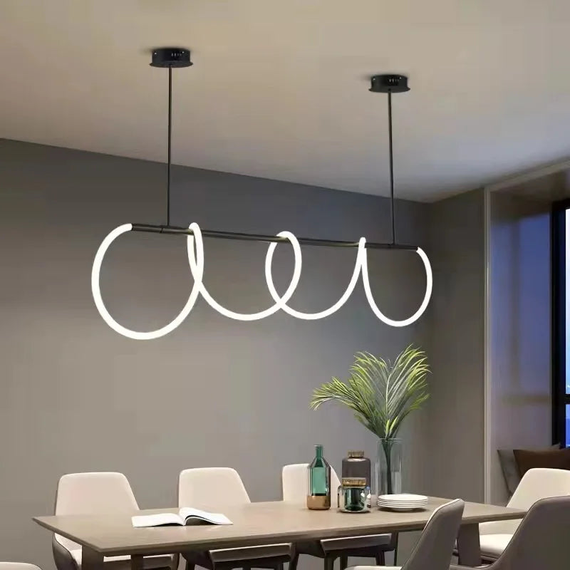Lampa Wisząca Liniowa LED ze Aluminium Nowoczesna