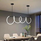 Lampa Wisząca Liniowa LED ze Aluminium Nowoczesna - Czarny