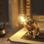 Lampa Stołowa LED w Kształcie Myszy z Dekoracyjną Formą - Złoty