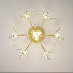 Lampa Sufitowa Art Deco z Kryształami i Kwiatowym Wzorem - 16