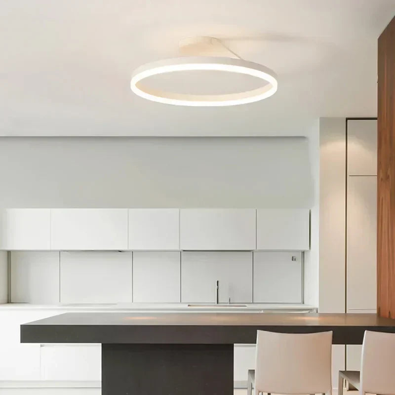 Lampa Sufitowa LED Skandynawska Halo z Metalowym Pierścieniem - 8