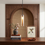 Lampa Wisząca Cylindryczna ze Szklanym Kloszem Dmuchanym Ręcznie - 3