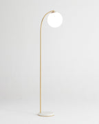 Lampa Podłogowa Art Deco ze Szklanym Kloszem Kulistym - 2
