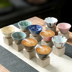 Filiżanki do Espresso Ceramiczne Zestaw 2 Szt. Ręcznie Szkliwione 100 - Naturalny