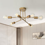 Lampa Sufitowa Sputnik ze Sześcioma Ramionami w Złotym Wykończeniu - 2