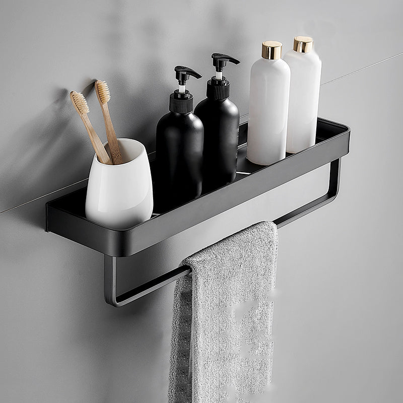 Półka Łazienkowa Ścienna Czarna Aluminiowa bez Wiercenia - 9