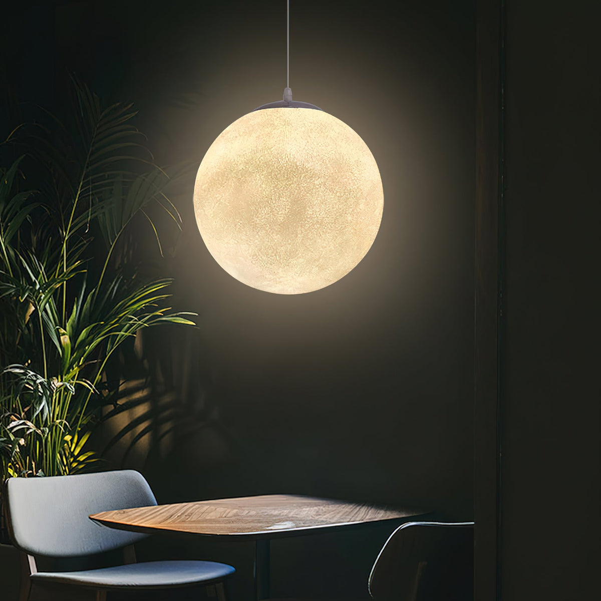 Lampa Wisząca Księżyc z Teksturowanymi Kraterami i Ściemnianiem - 7