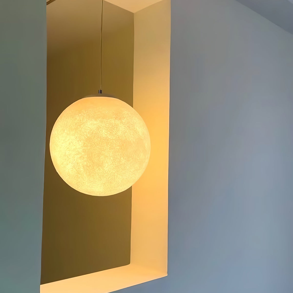 Lampa Wisząca Księżyc z Teksturowanymi Kraterami i Ściemnianiem - 9