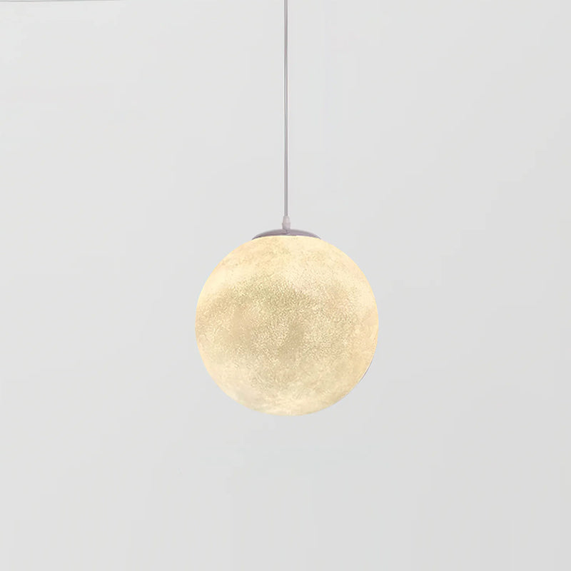 Lampa Wisząca Księżyc z Teksturowanymi Kraterami i Ściemnianiem - Biały