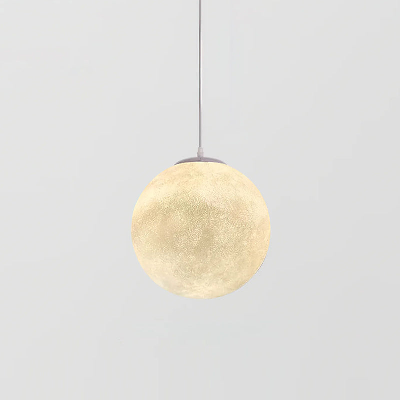 Lampa Wisząca Księżyc z Teksturowanymi Kraterami i Ściemnianiem - Biały