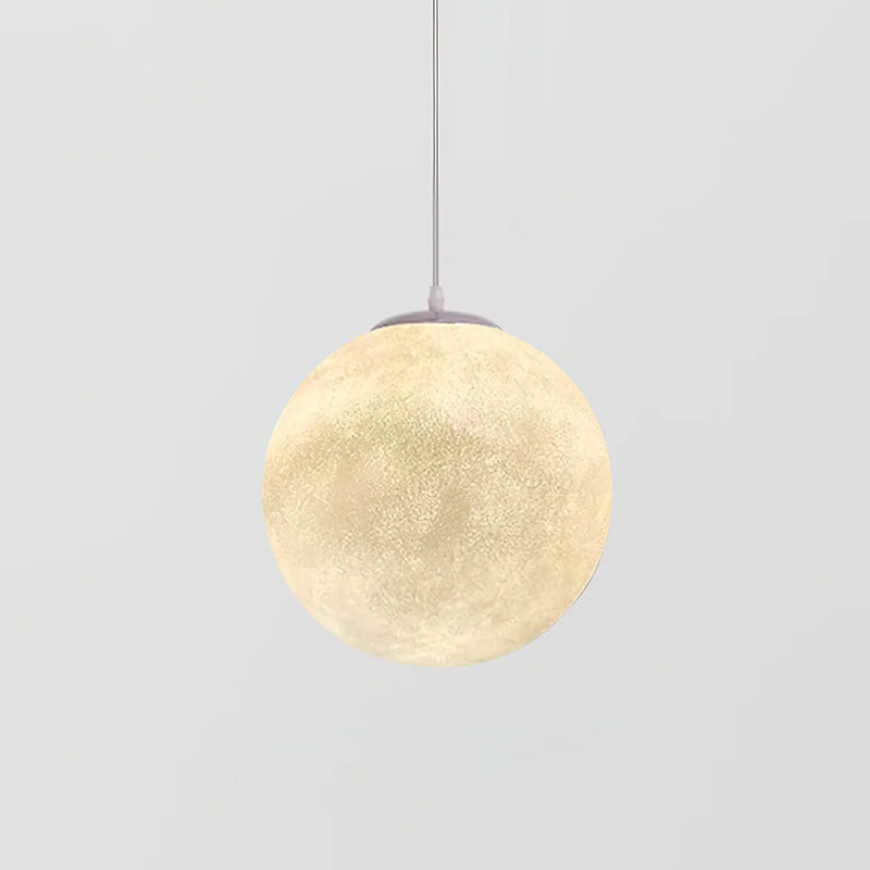 Lampa Wisząca Księżyc z Teksturowanymi Kraterami i Ściemnianiem - Biały