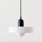 Lampa Wisząca Szklana z Kolorowym Kloszem i Metalowym Detalem - 9