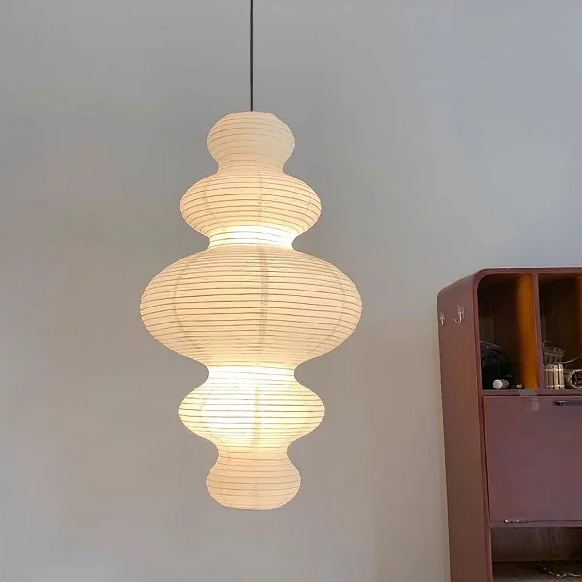 Lampa Wisząca z Papieru Ryżowego Japandi 45 Cm