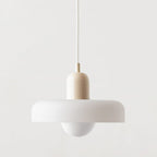 Lampa Wisząca Szklana z Kolorowym Kloszem i Metalowym Detalem - 11