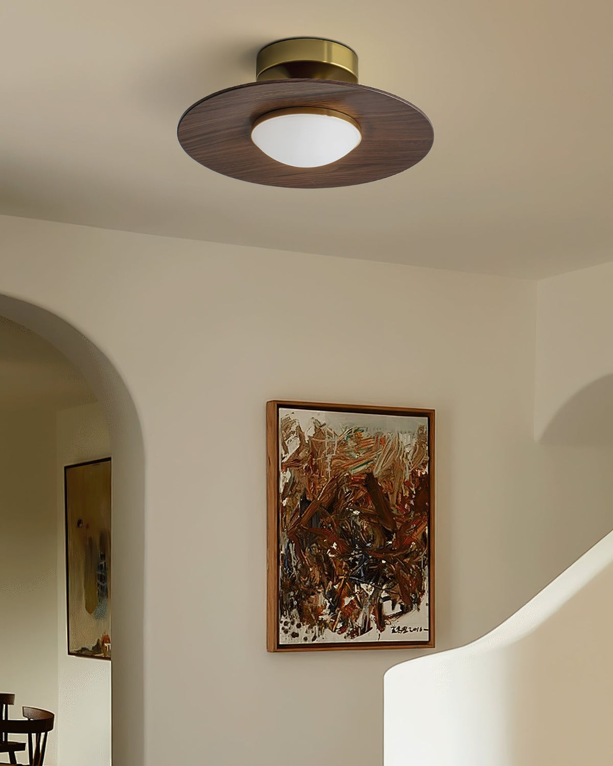 Lampa Sufitowa Kuchenna Drewniana z Ciepłym Ściemnianiem Triac - 6