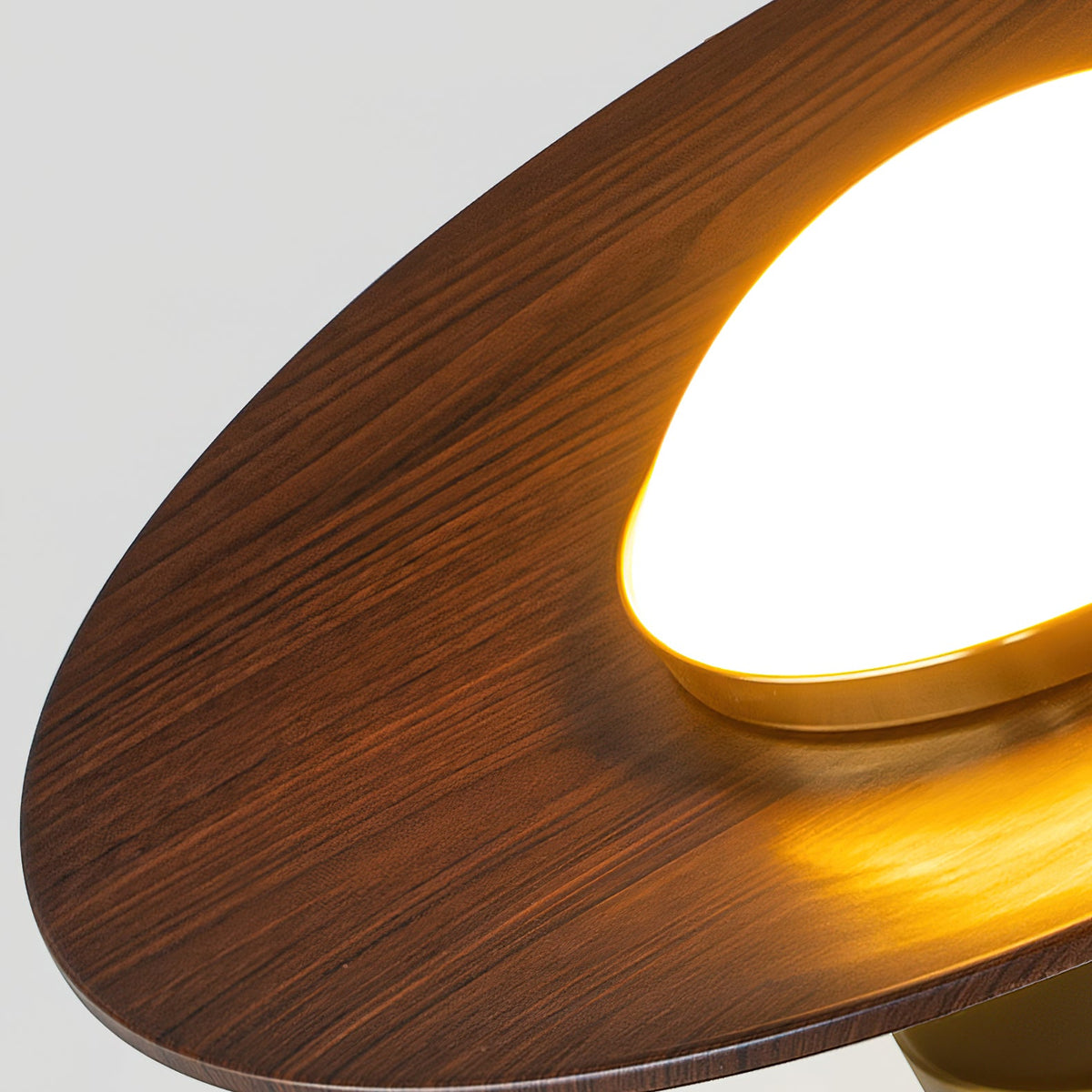 Lampa Sufitowa LED Nowoczesna z Akcentem Orzechowym i Złotym - 11