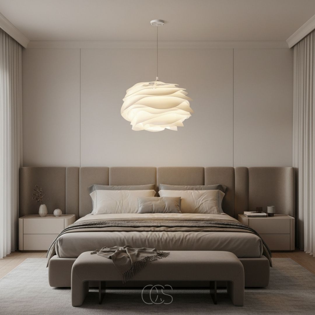Lampa Wisząca Płatki Biała z Dyfuzyjnym Światłem - 3